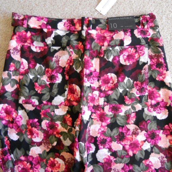 Banana Republic Blake Crop Floral Pants size 12P - Picture 5 of 6